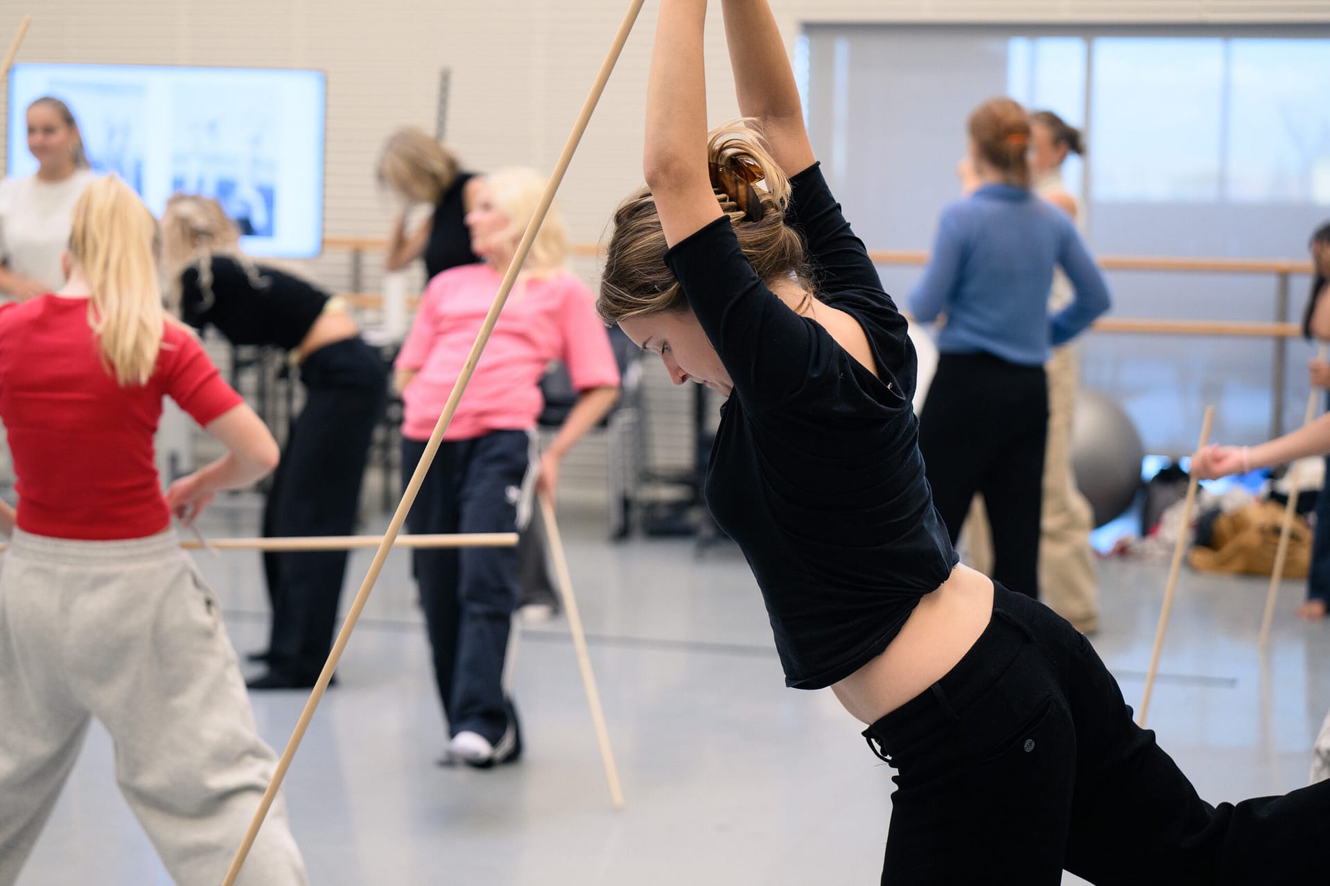 Dansk Danseteater. Workshop med gymnasieelever fra Christianshavns Gymnasium - en del af forstudiet.